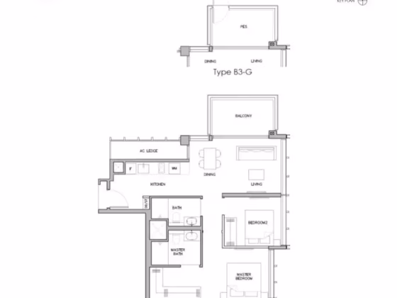 房屋出售 • 勿洛 •  Iliv @ Grange • S$1493000 • 住宅公寓 • 527ft² / 48m² 照片
