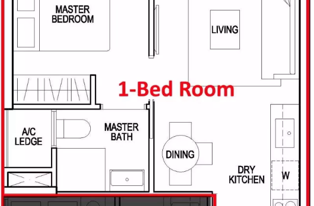整套出租 • 梧槽 •  North Park Residences • S$3200 • 住宅公寓 • 531ft² / 49m²
