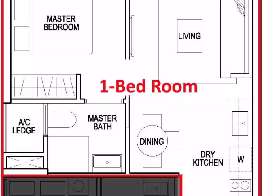 整套出租 • 梧槽 •  North Park Residences • S$3200 • 住宅公寓 • 531ft² / 49m² 照片