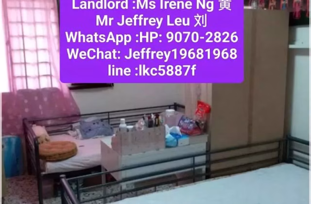 单间出租 • 武吉班让 • 347 Clementi Avenue 5 • S$490 • 4房(3臥室) • 普通房