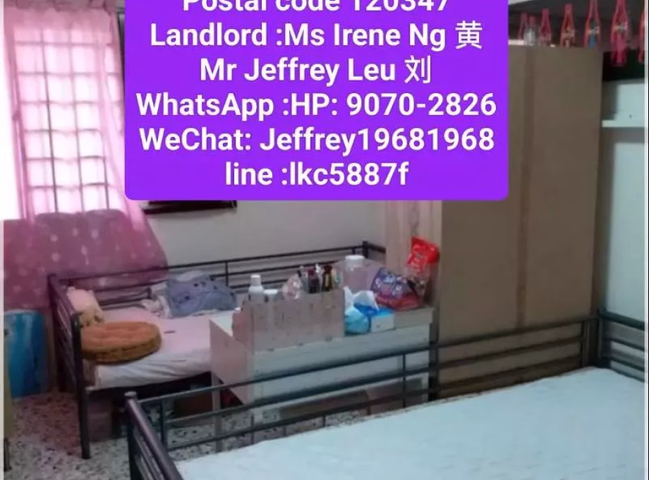 单间出租 • 武吉班让 • 347 Clementi Avenue 5 • S$490 • 4房(3臥室) • 普通房 照片