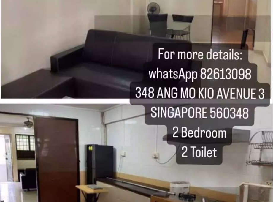 整套出租 • 乌节 • 348 Ang Mo Kio Avenue 3 • S$2800 • 3房(2臥室) • 732ft² / 68m² 照片