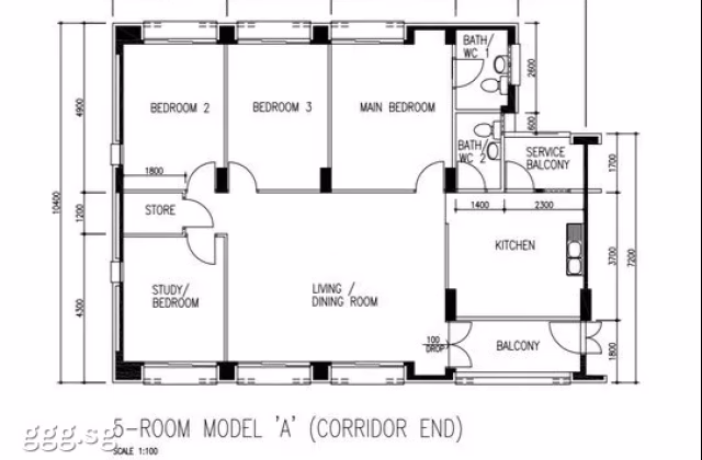 整套出租 • 纽顿 • 113 Whampoa Road • S$4600 • 5房(4臥室) • 1410ft² / 130m²