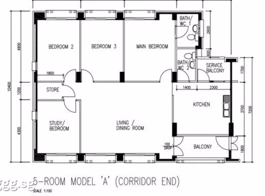 整套出租 • 纽顿 • 113 Whampoa Road • S$4600 • 5房(4臥室) • 1410ft² / 130m² 照片