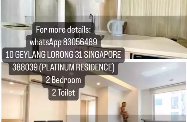 整套出租 • 欧南 •  Platinum Residence • S$3000 • 共管公寓 • 720ft² / 66m²