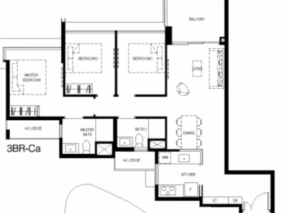 整套出租 • 蔡厝港 •  Normanton Park • S$5800 • 共管公寓 • 969ft² / 90m² 照片