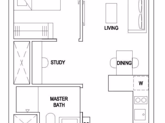 整套出租 • 新加坡河 •  The Florence Residences • S$3350 • 共管公寓 • 527ft² / 48m² 照片