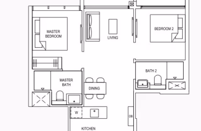 整套出租 • 新加坡河 •  The Florence Residences • S$3700 • 住宅公寓 • 667ft² / 61m²