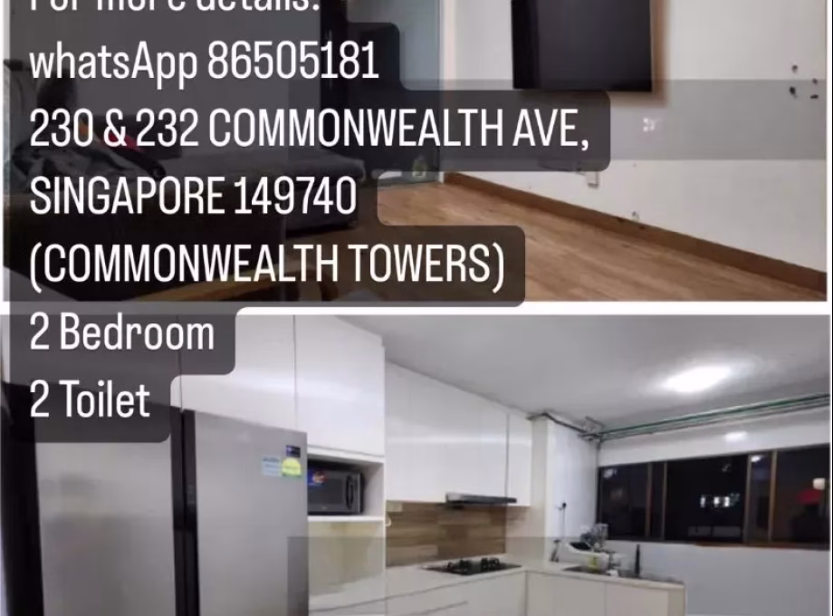 整套出租 • 蔡厝港 •  Commonwealth Towers • S$3000 • 2房(1臥室) • 689ft² / 64m² 照片