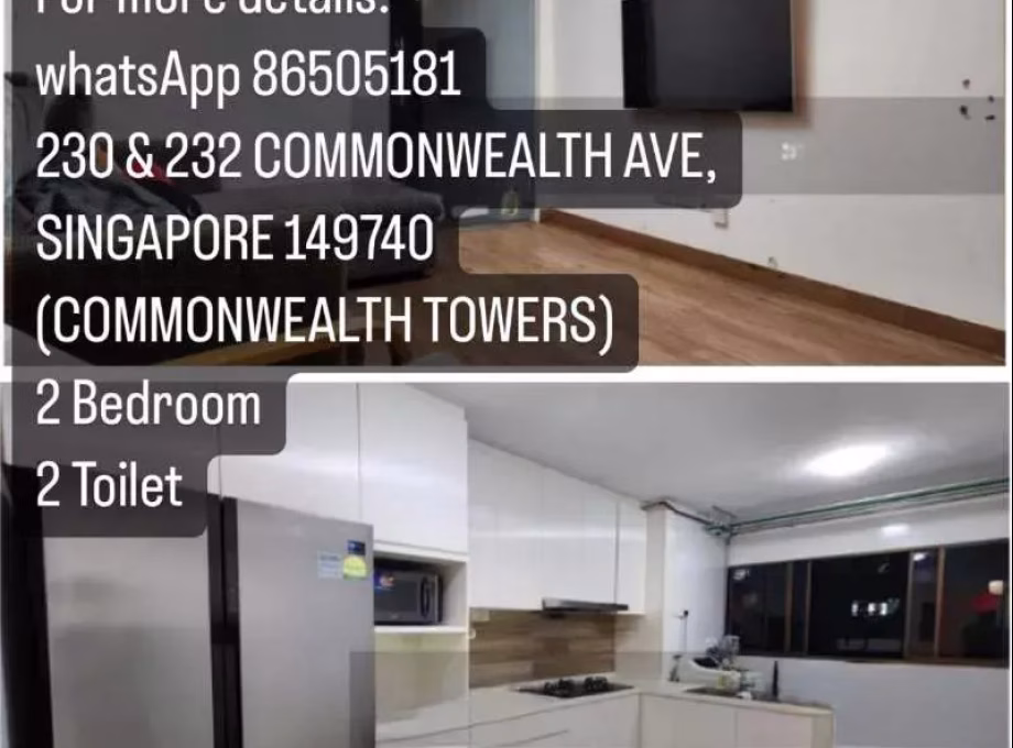 整套出租 • 蔡厝港 •  Commonwealth Towers • S$3000 • 2房(1臥室) • 689ft² / 64m² 照片