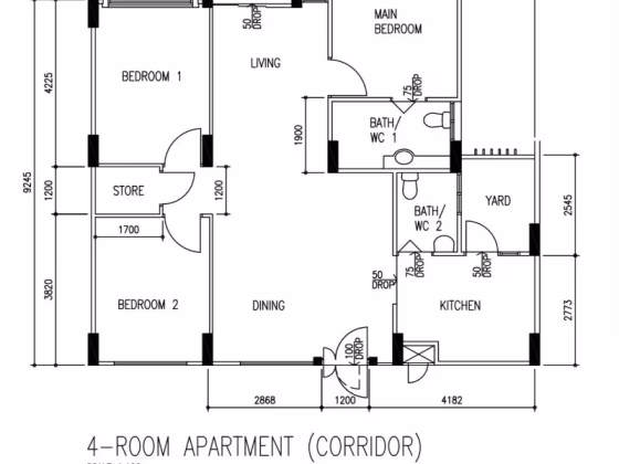 房屋出售 • 林厝港 • 694 Jurong West Central 1 • S$599000 • 3房(2臥室) • 1097ft² / 101m² 照片