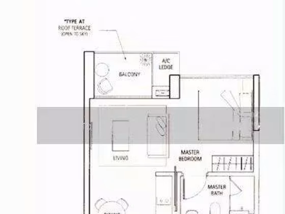 整套出租 • 欧南 •  Waterbank At Dakota • S$3300 • 共管公寓 • 484ft² / 44m² 照片
