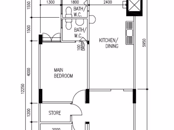 房屋出售 • 蔡厝港 •  The Verandah Residences • S$1080000 • 住宅公寓 • 484ft² / 44m² 照片