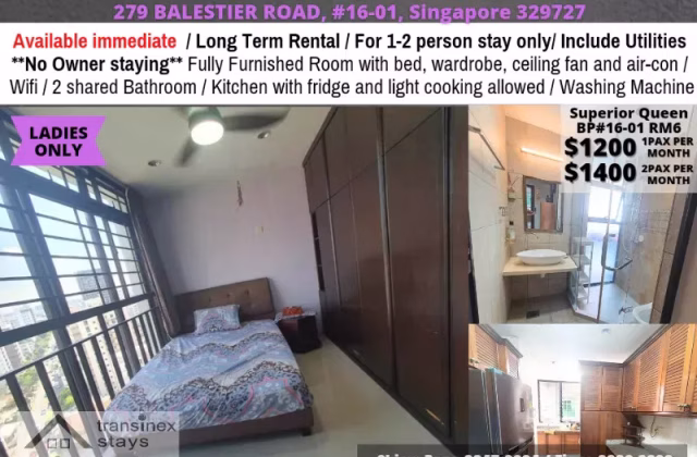 单间出租 • 纽顿 •  Balestier Point • S$1200 • 住宅公寓 • 普通房