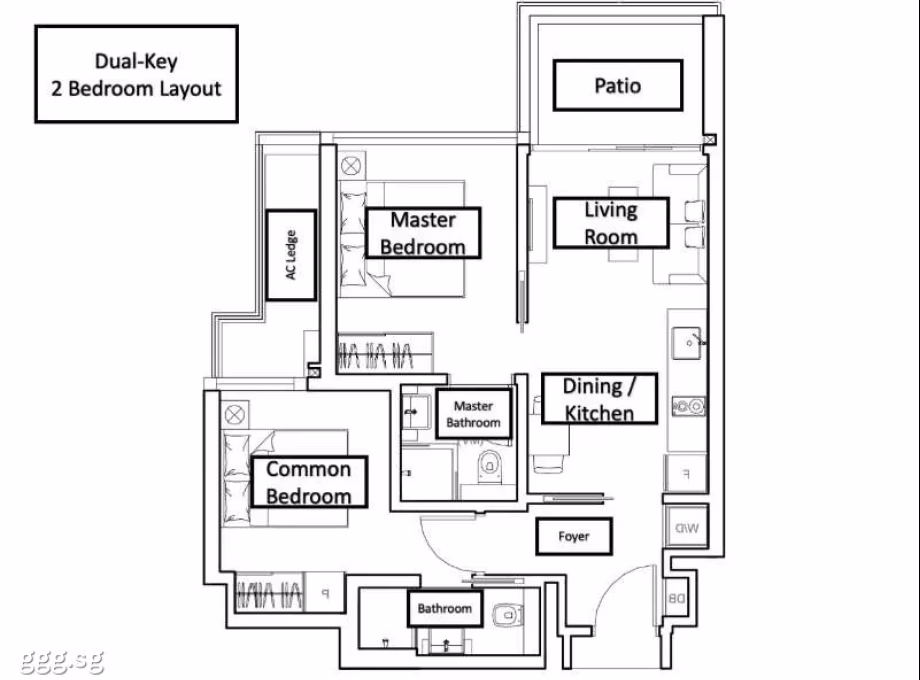 房屋出售 • 南部群岛 •  Sophia Hills • S$1450000 • 住宅公寓 • 710ft² / 65m² 照片