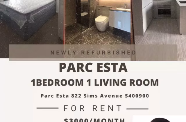 整套出租 • 欧南 •  Parc Esta • S$3000 • 住宅公寓 • 452ft² / 41m²