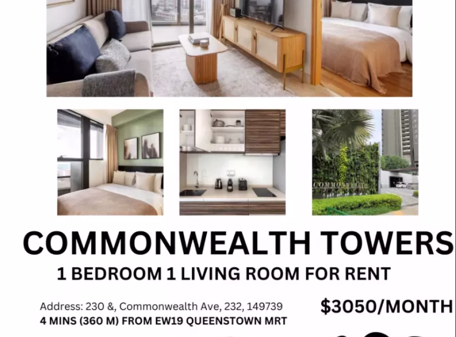 整套出租 • 蔡厝港 •  Commonwealth Towers • S$3050 • 共管公寓 • 474ft² / 44m² 照片
