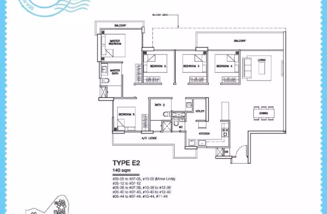 整套出租 • 宏茂桥 •  Sea Horizon • S$5000 • 共管公寓 • 1507ft² / 140m²