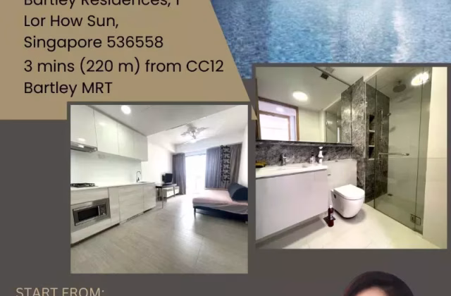 整套出租 • 中央集水区 •  Bartley Residences • S$2500 • 住宅公寓 • 463ft² / 43m²