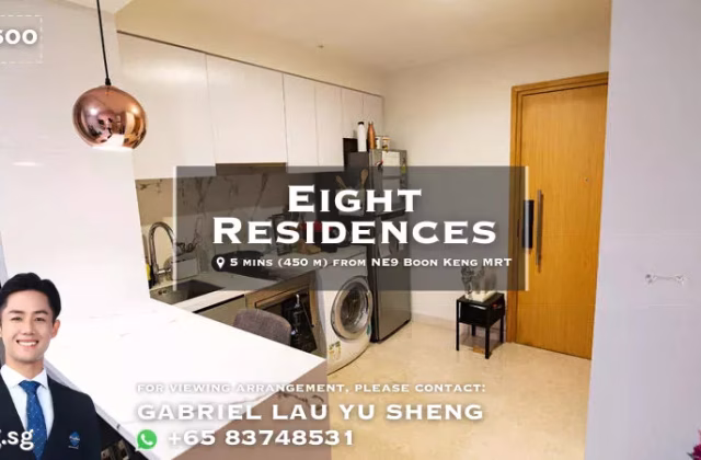 整套出租 • 博物馆 •  Eight Riversuites • S$2600 • 共管公寓 • 481ft² / 44m²
