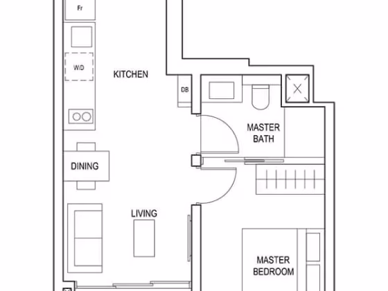 整套出租 • 芽笼 •  Penrose • S$3900 • 住宅公寓 • 485ft² / 45m² 照片