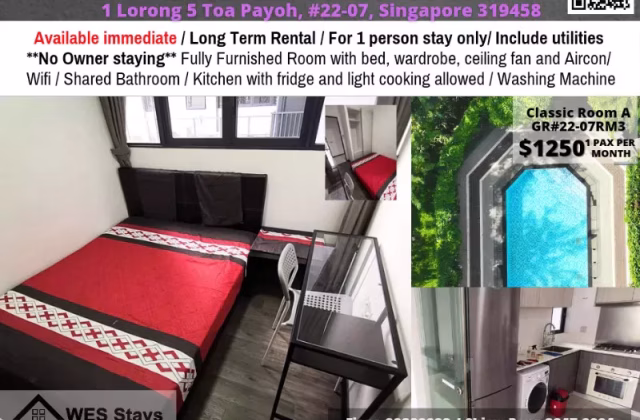 单间出租 • 马林百列 •  Gem Residences • S$1200 • 共管公寓 • 普通房