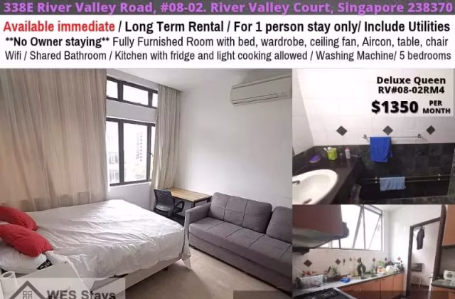 单间出租 • 勿洛 •  River Valley Court • S$1350 • 住宅公寓 • 普通房
