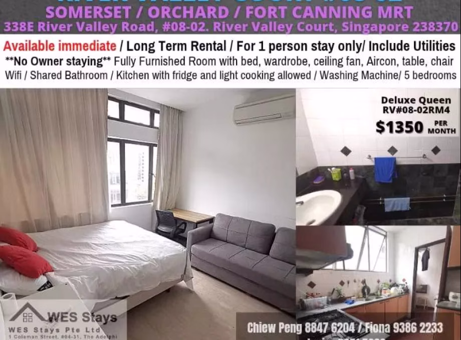 单间出租 • 勿洛 •  River Valley Court • S$1350 • 住宅公寓 • 普通房 照片