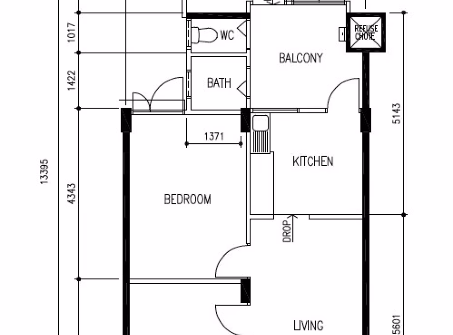 房屋出售 • 马林百列 • 126 Lorong 1 Toa Payoh • S$418000 • 3房(2臥室) • 721ft² / 66m² 照片