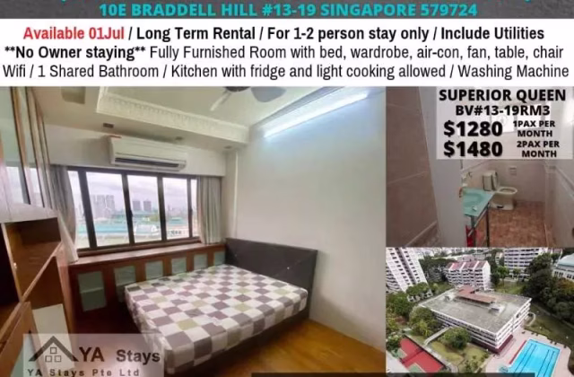单间出租 • 马林百列 •  Braddell View • S$1280 • 住宅公寓 • 普通房