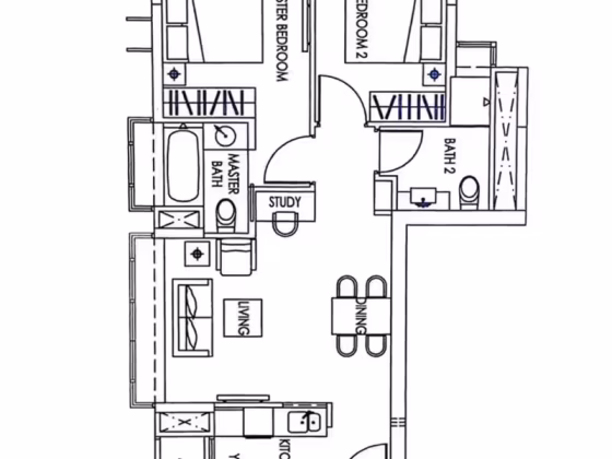 整套出租 • 武吉知马 •  Residence 66 • S$3600 • 住宅公寓 • 753ft² / 69m² 照片