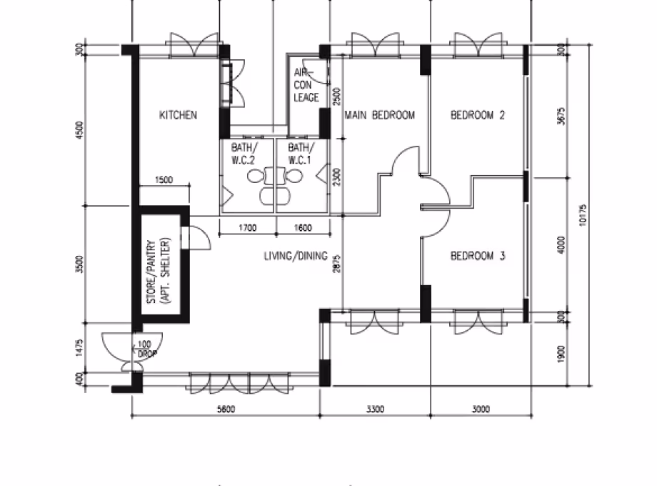 房屋出售 • 后港 • 405 Admiralty Link • S$528000 • 3房(2臥室) • 969ft² / 90m² 照片