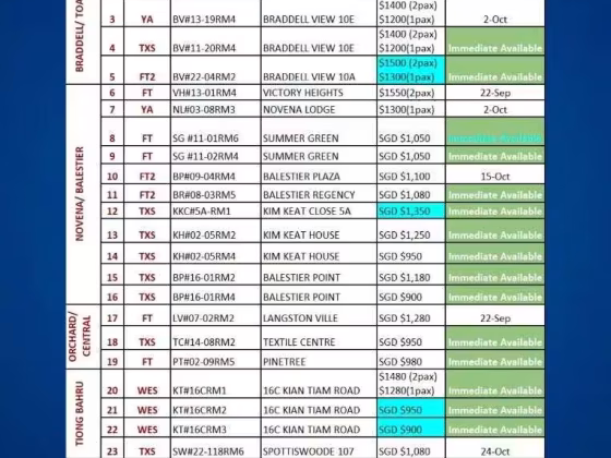 单间出租 • 马林百列 •  Braddell View • S$1500 • 共管公寓 • 普通房 照片