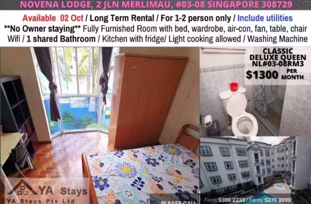 单间出租 • 纽顿 •  Novena Lodge • S$1300 • 共管公寓 • 普通房