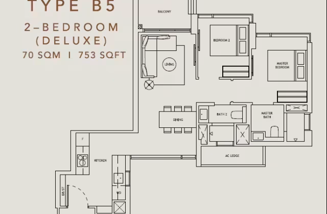 房屋出售 • 樟宜湾 •  The Landmark • S$2088000 • 共管公寓 • 753ft² / 69m²