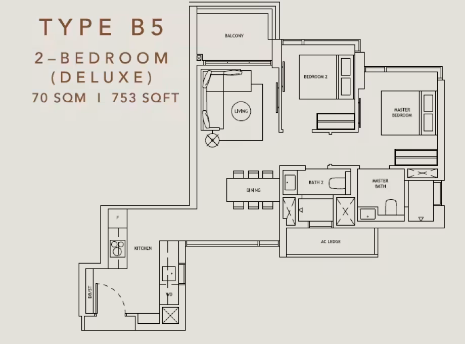房屋出售 • 樟宜湾 •  The Landmark • S$2088000 • 共管公寓 • 753ft² / 69m² 照片