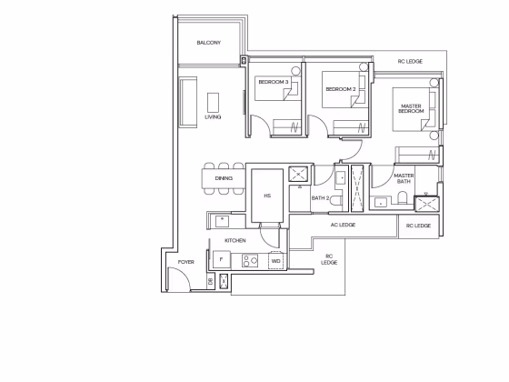 房屋出售 • 女皇镇 •  Terra Hill • S$2400000 • 共管公寓 • 969ft² / 90m² 照片