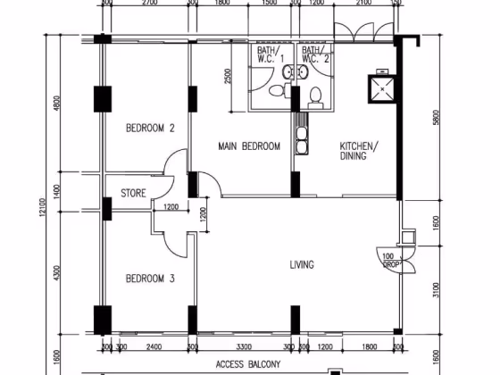 整套出租 • 三巴旺 • 731 Woodlands Circle • S$3500 • 4房(3臥室) • 1087ft² / 100m² 照片