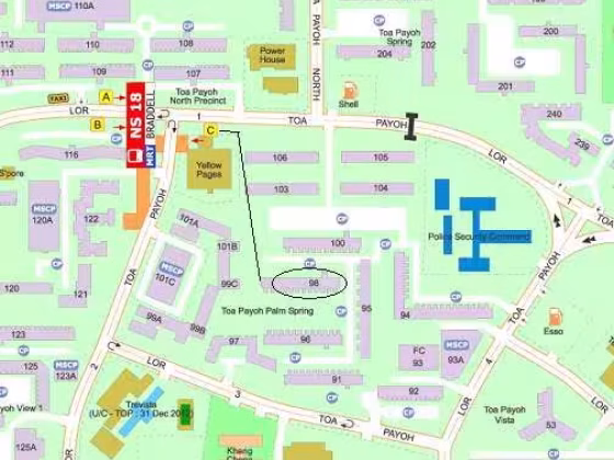 单间出租 • 马林百列 • 98 Lorong 1 Toa Payoh • S$0 • 3房(2臥室) • 主人房 照片