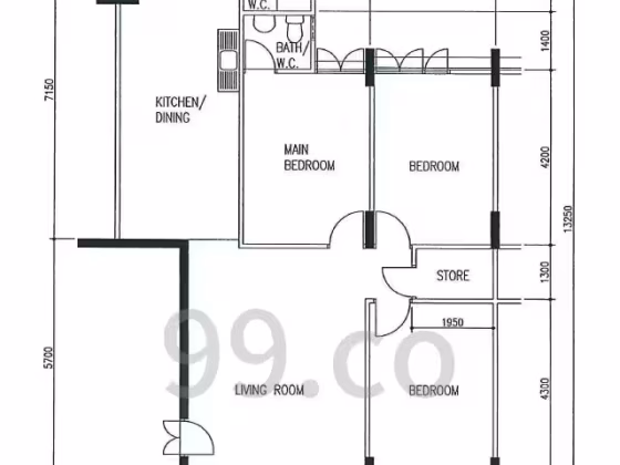 房屋出售 • 武吉班让 • 609 Clementi West Street 1 • S$500000 • 3房(2臥室) • 990ft² / 91m² 照片