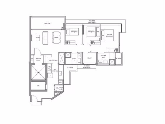 房屋出售 • 裕廊东 •  The Lakegarden Residences • S$2700000 • 共管公寓 • 1238ft² / 115m² 照片